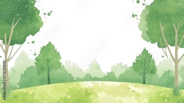 Obraz Peaceful green forest scene
