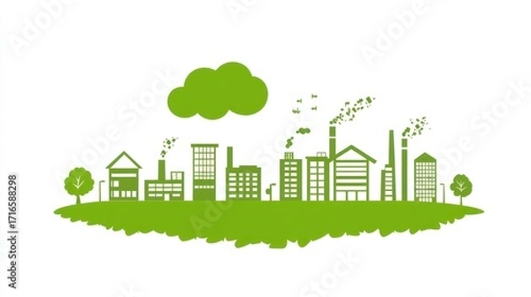 Obraz Sustainable cityscape illustration