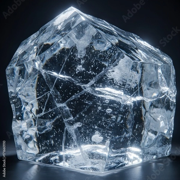 Obraz Massive transparent glacier ice block