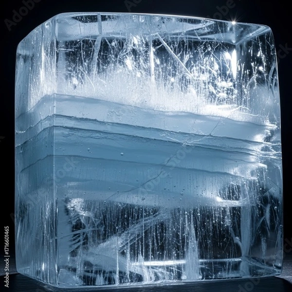 Obraz Massive transparent glacier ice block