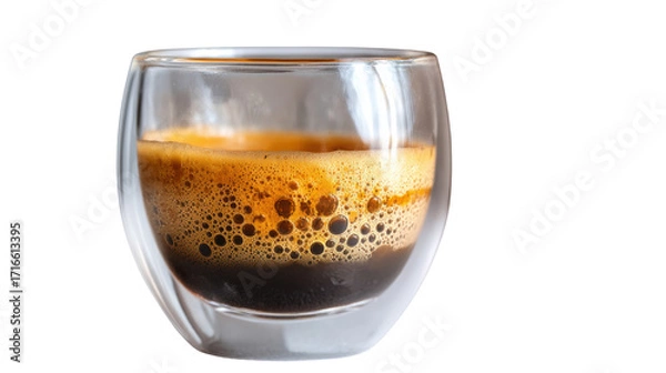 Obraz A single glass of coffee isolated on white background 