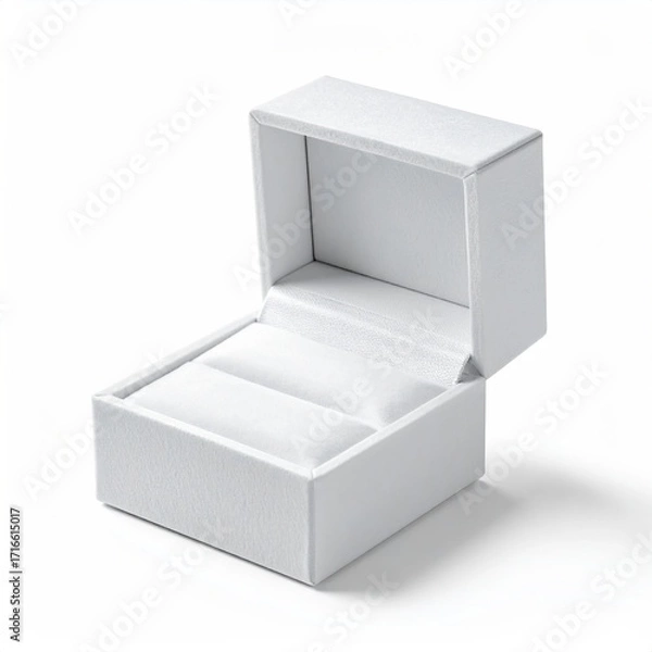 Fototapeta Elegant Open White Jewelry Box Displaying Soft Velvet Interior