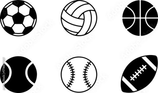 Fototapeta Sports Balls Icons Set