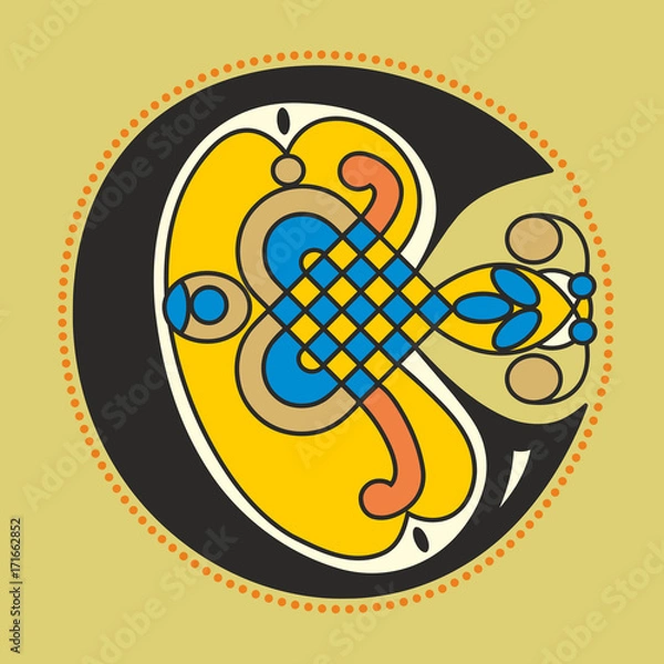 Obraz Ornamental Celtic initial letter C