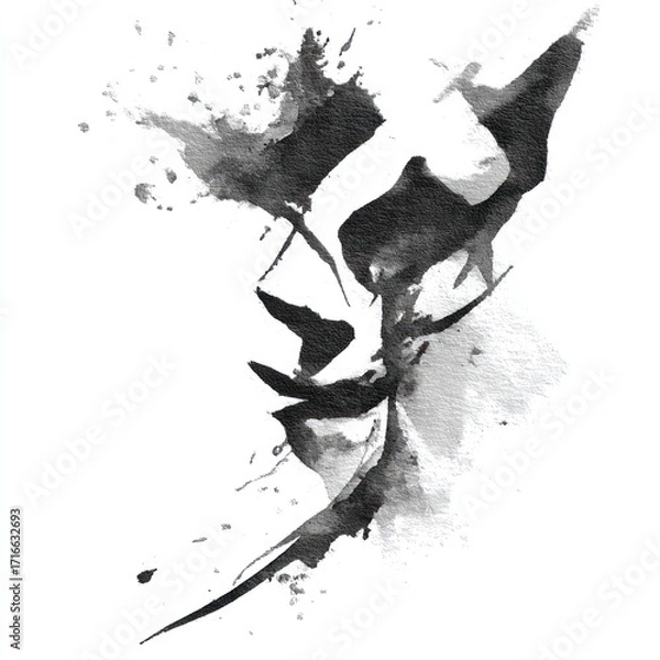 Fototapeta Abstract couple kissing monochrome image