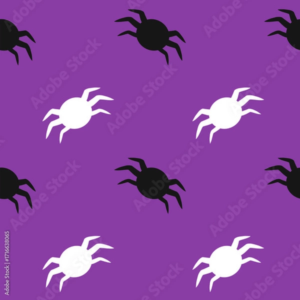 Fototapeta A seamless Halloween pattern featuring pumpkins, bats, ghosts, and spooky elements in festive colors. Perfect for seasonal backgrounds and decorations.