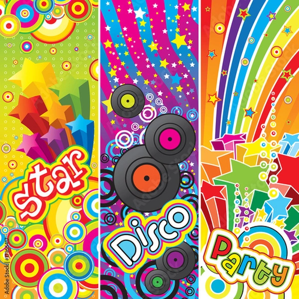 Obraz Three vector party banners