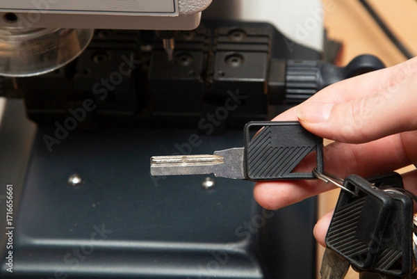 Fototapeta Making apartment keys on a copying machine