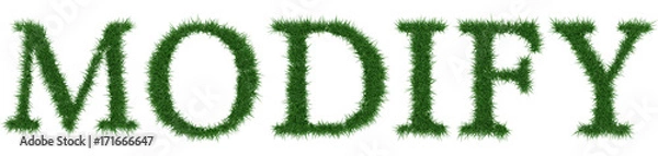 Fototapeta Modify - 3D rendering fresh Grass letters isolated on whhite background.