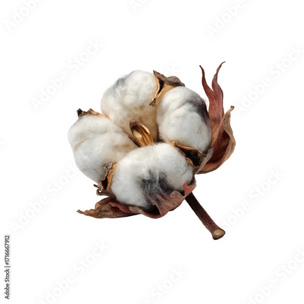 Fototapeta cotton isolated on a transparent background, in a PNG format