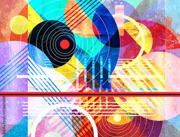 Obraz Abstract multi-colored background of geometric objects