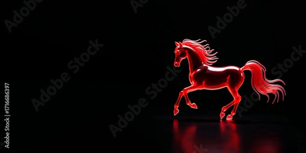 Fototapeta Year of the Red Horse symbol on black