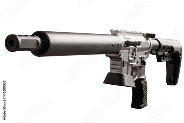 Obraz Tactical semi automatic rifle on a transparent background