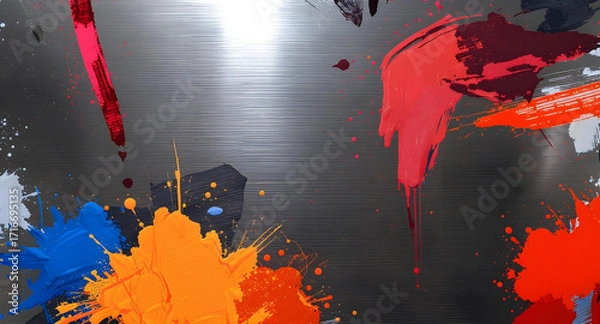 Fototapeta a dynamic abstract painting with bold colors and textures, creating an artistic and modern feel create with ai