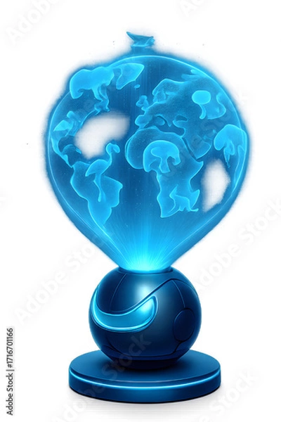 Fototapeta Futuristic Holographic Globe: Global Connection Concept