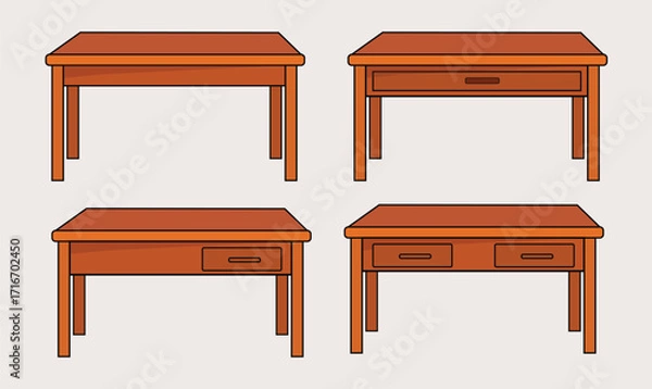 Obraz Luxurious Wooden tables design vector