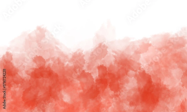 Obraz Soft, abstract watercolor wash in vibrant coral hues with a clean white space above.