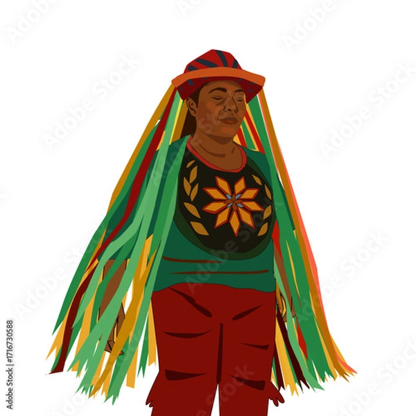 Obraz Illustration of vaqueiro bumba meu boi maranhão