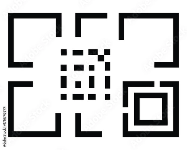 Obraz QR code on white background vector illustration