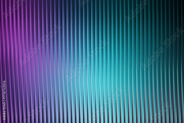 Fototapeta Vertical lines with a gradient of purple to cyan creating a visually appealing pattern and texture