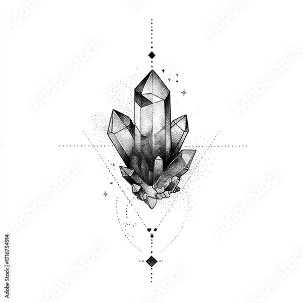 Obraz Geometric crystal tattoo design