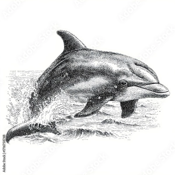 Obraz Dolphin leaping illustration