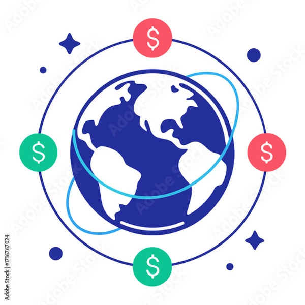 Fototapeta Global finance and investment opportunities around the world