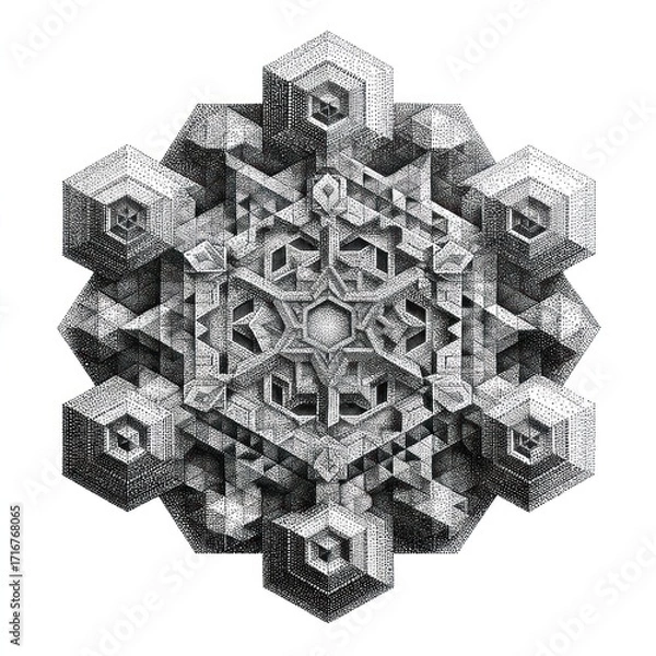 Obraz Intricate geometric snowflake design