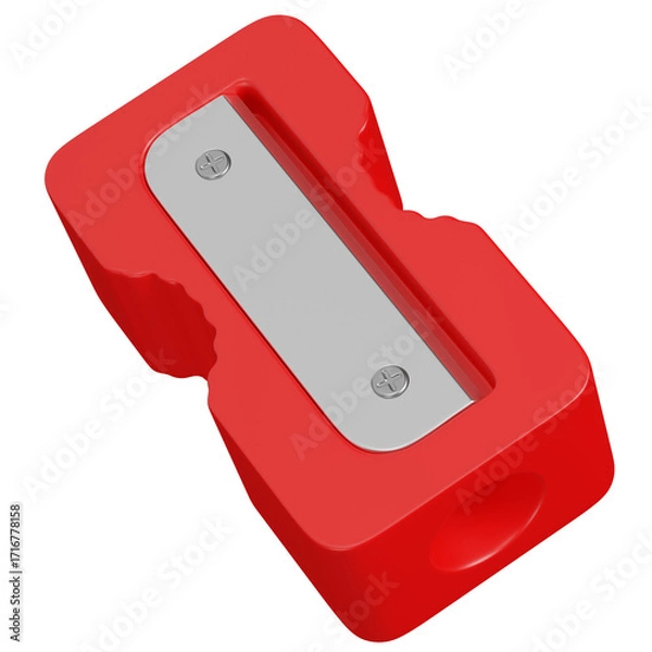 Fototapeta 3d render red sharpener icon 