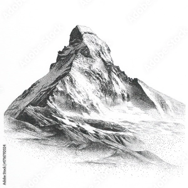 Obraz Snowy mountain illustration