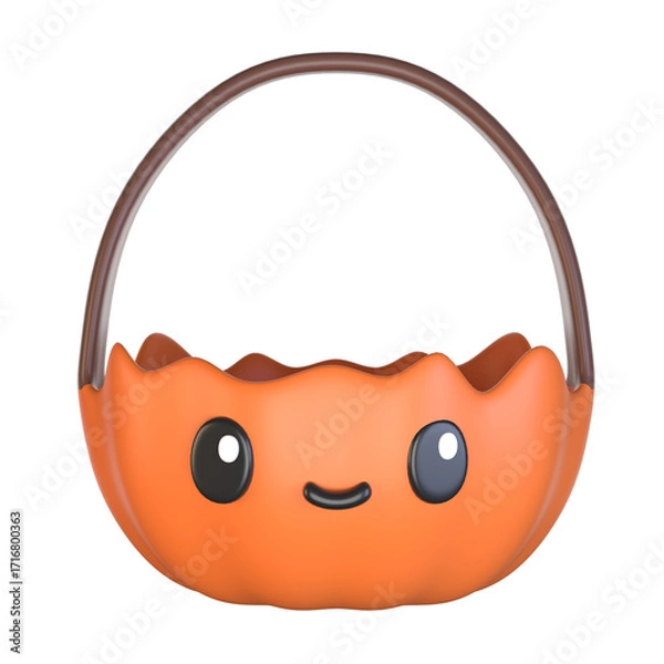 Fototapeta 3d pumpkin bucket cartoon