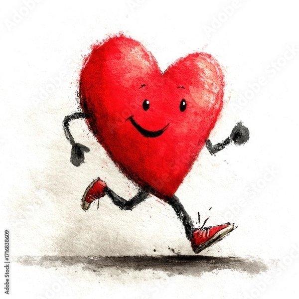 Obraz Running heart illustration