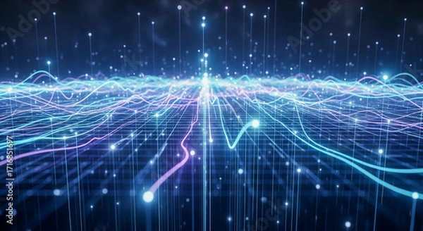 Fototapeta Abstract Futuristic Big Data Visualization