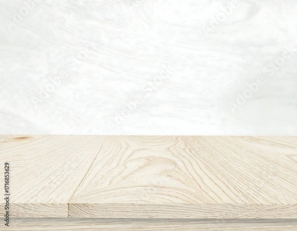 Obraz Light wood tabletop against a light marble background