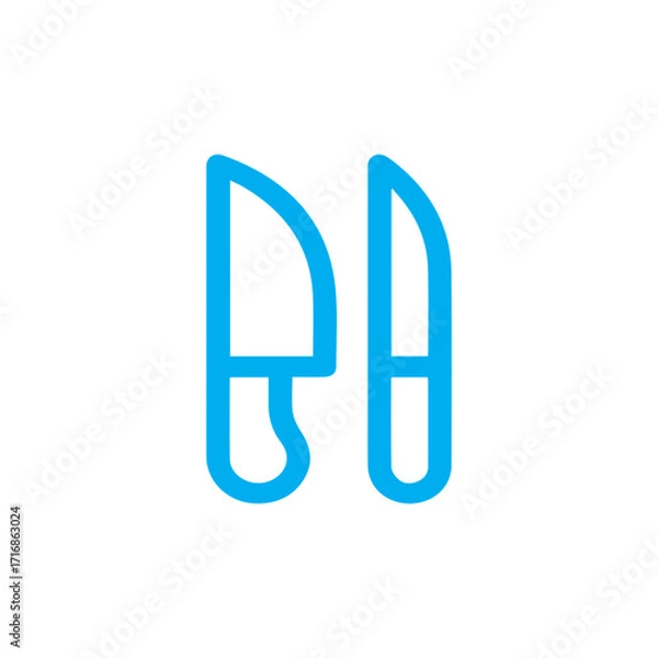 Obraz Kitchen Knives Icon Set