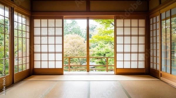 Obraz Japanese room with sliding screens