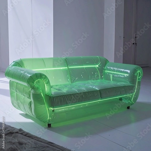 Obraz Lime green inflatable sofa