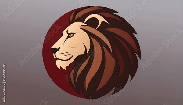 Obraz Lion profile in circle