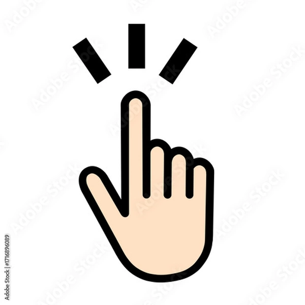 Obraz 指さし　アイコン　記号　サイン タッチ　ワンポイント　手　イラスト	