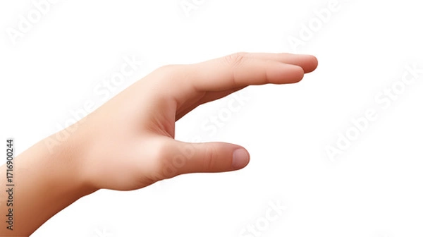 Obraz A human hand with the palm facing down and fingers slightly curled against a black background space