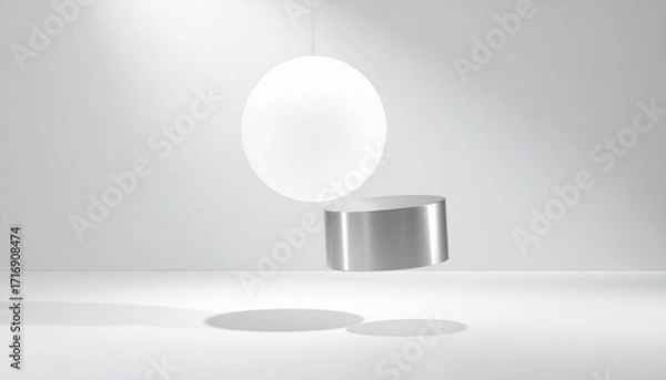 Fototapeta Floating Platform with Illuminated Sphere