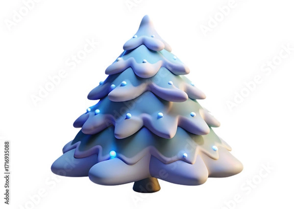 Fototapeta christmas tree isolated on white vector design icon tree 3d design