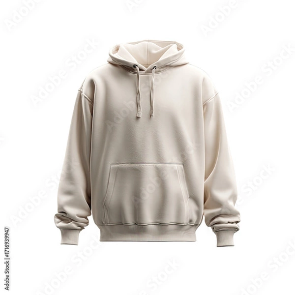 Fototapeta Cream-colored hoodie, front view (1)
