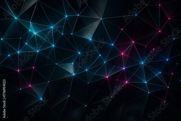 Fototapeta 光が繋がるネットワークの抽象背景デザイン