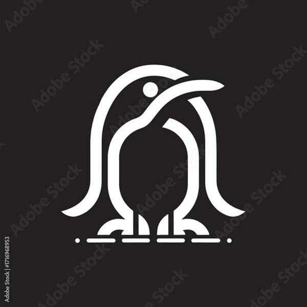 Fototapeta Penguin logo design template. Creative vector symbol of penguin