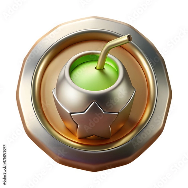 Fototapeta green apple and candle vector design icon 