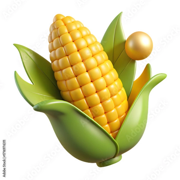 Fototapeta corn on a cob  food vegetable cob maize isolated vector design icon 