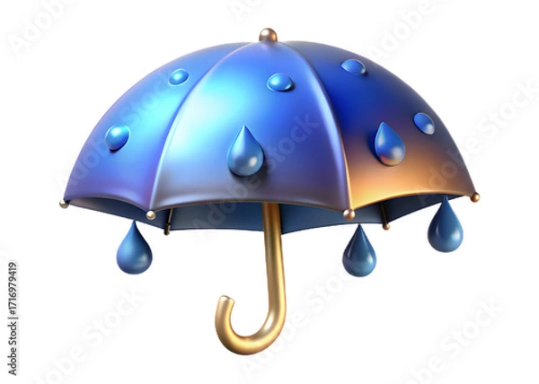 Fototapeta umbrella with rain drops vector design icon 3d