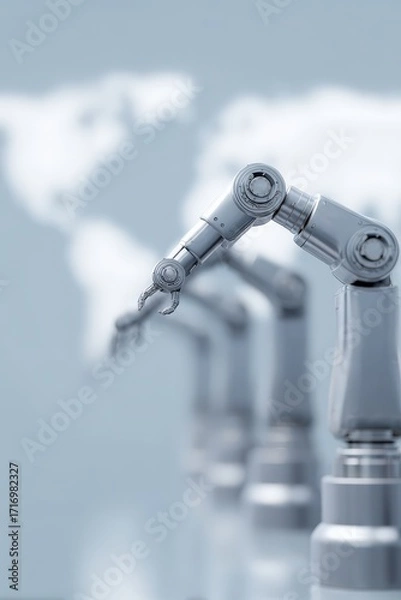 Fototapeta Machine pathway navigating global trade shocks, AI manipulation of economy