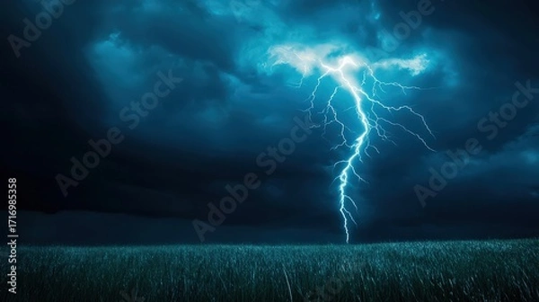 Fototapeta A high-resolution visualization of AI-powered weather control, Rare Computing